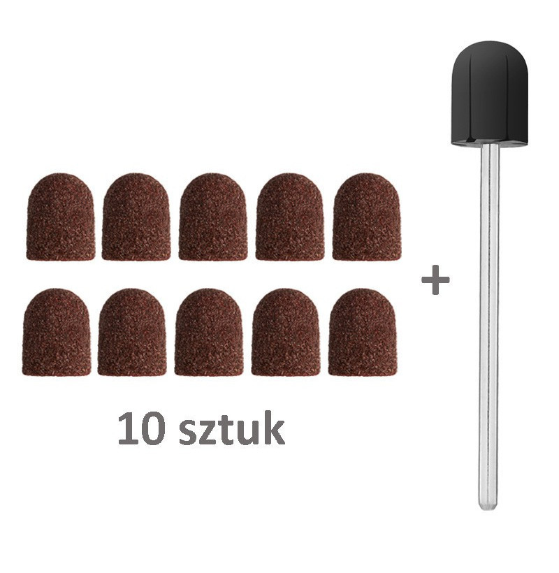 Kapturek ścierny 10 mm gradacja 100 (10 szt.) + nośnik 10 mm