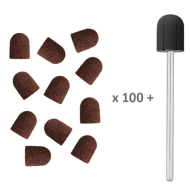 Kapturek ścierny 10 mm gr.80 (100 szt.) + nośnik 10 mm
